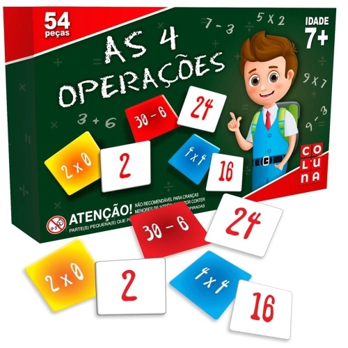 Jogo Infantil Educativo 4 Operações Matemáticas +7 Anos Coluna 0904 -  Papelaria Criativa